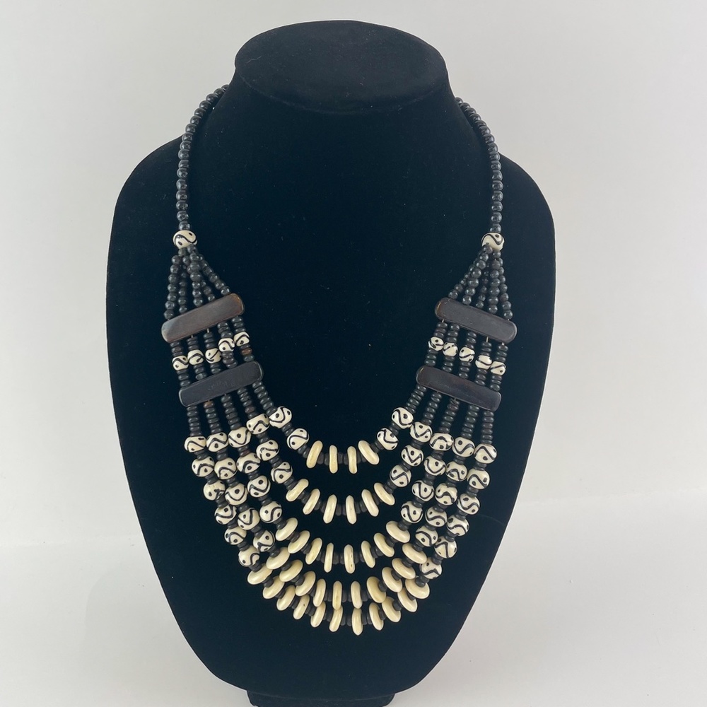 Wooden Beaded Boho Necklace